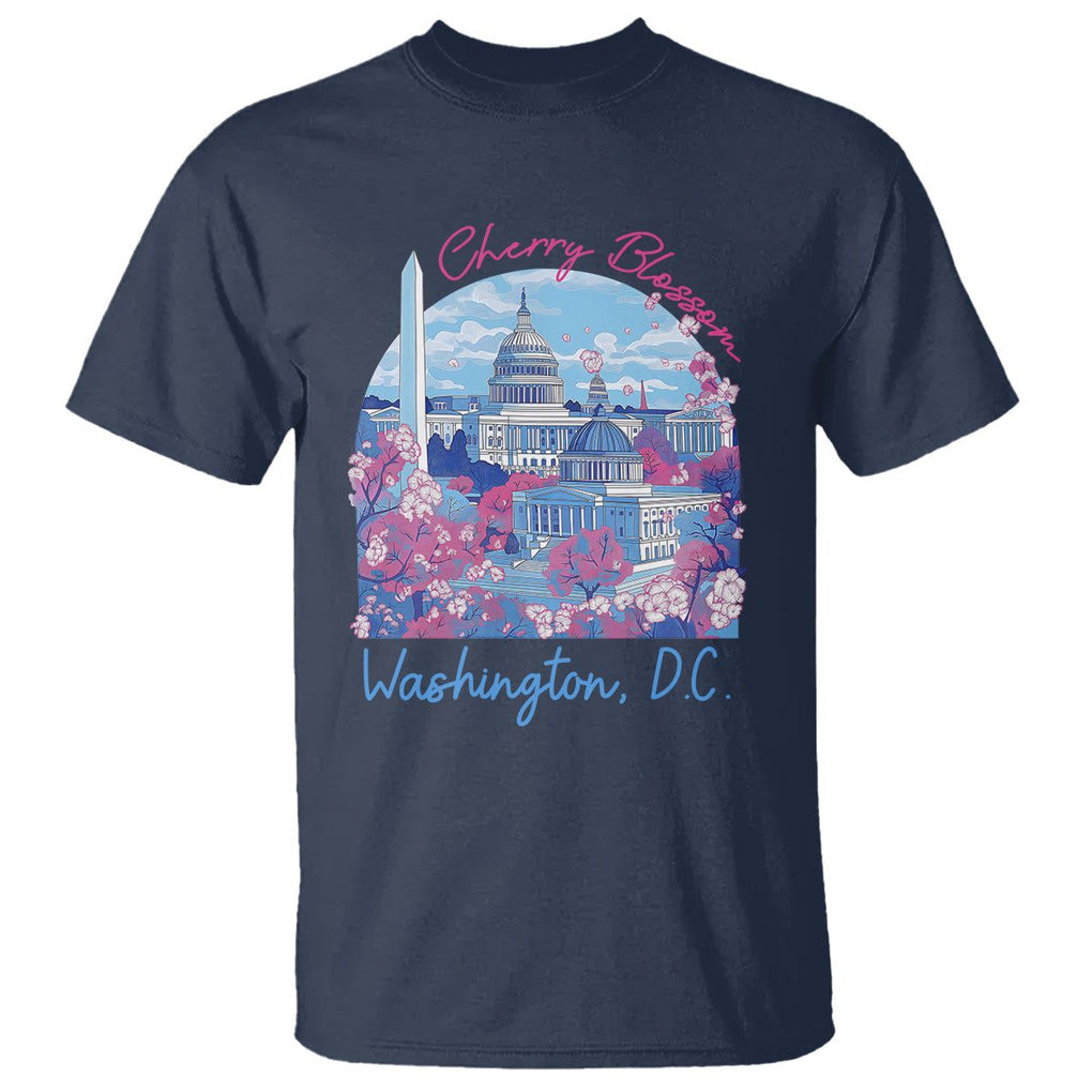 Washington DC Lover Cherry Blossom T Shirt TS09 Navy Print Your Wear