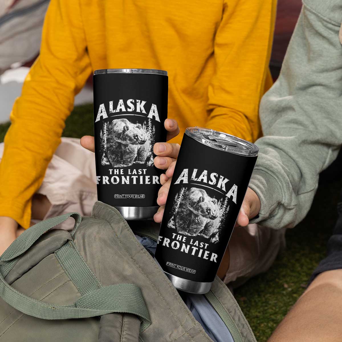 Alaska Tumbler Cup The Last Frontier Bear Home Vintage TS09 Print Your Wear