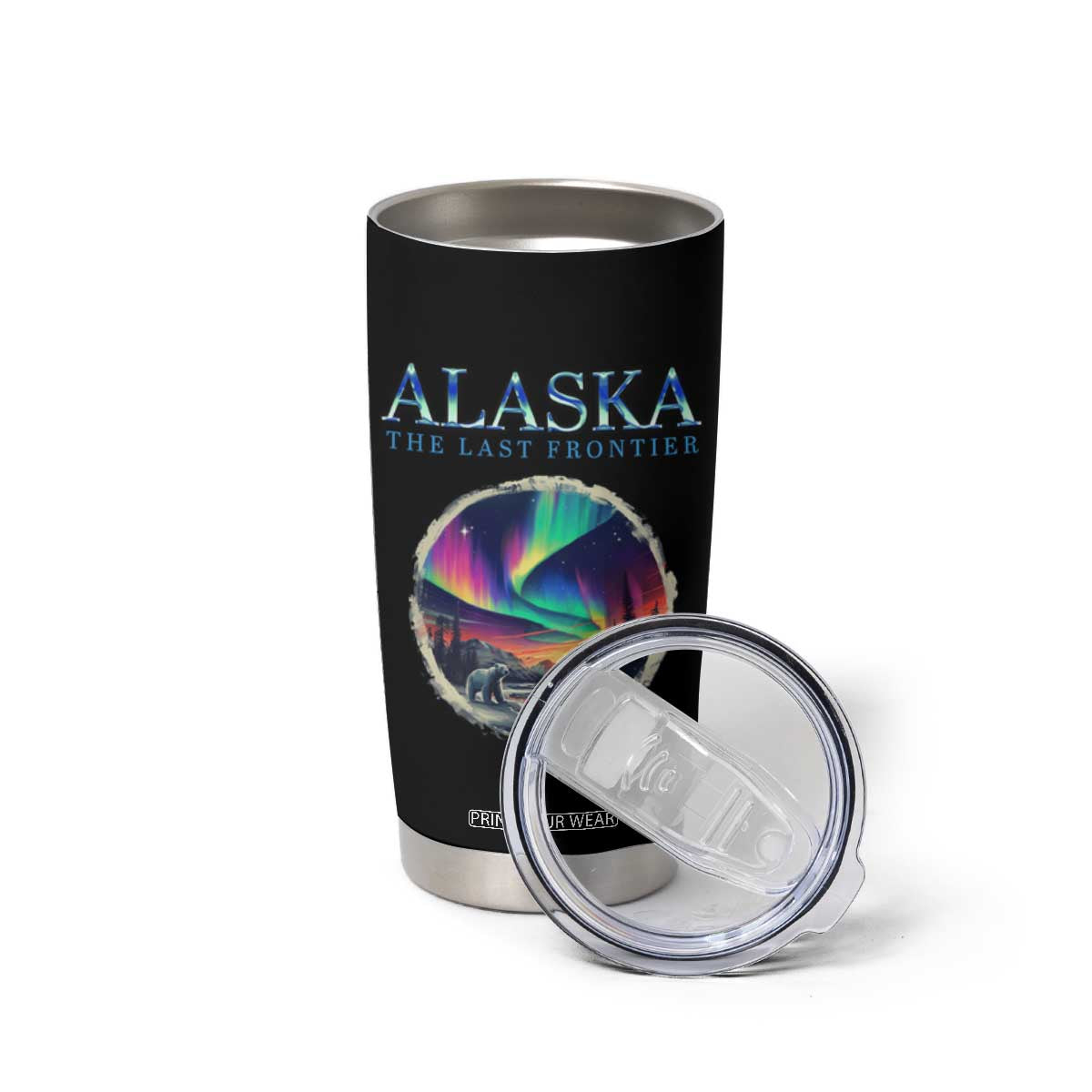 Alaska Aurora Tumbler Cup The Last Frontier Polar Bear TS09 Print Your Wear