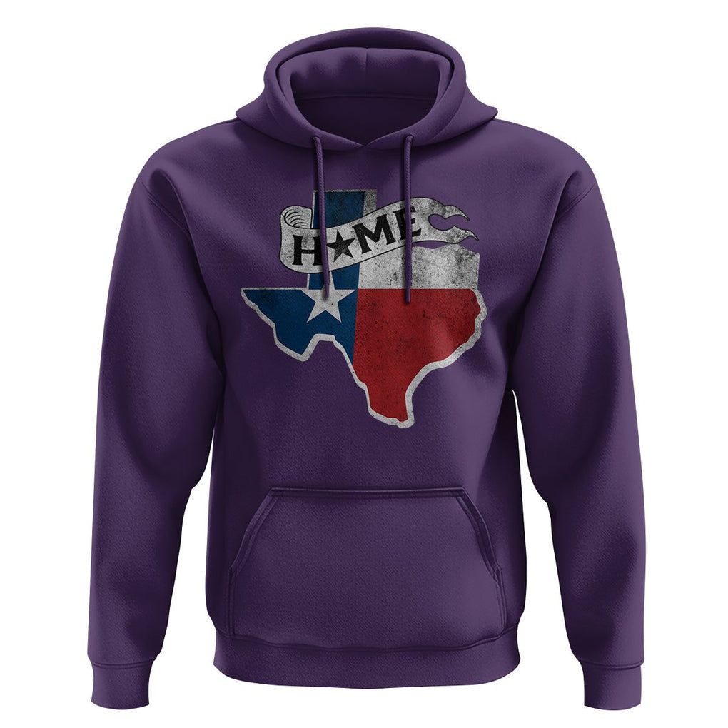 Texas Home State Map Distressed Flag Hoodie TS09 Purple Print Your Wear