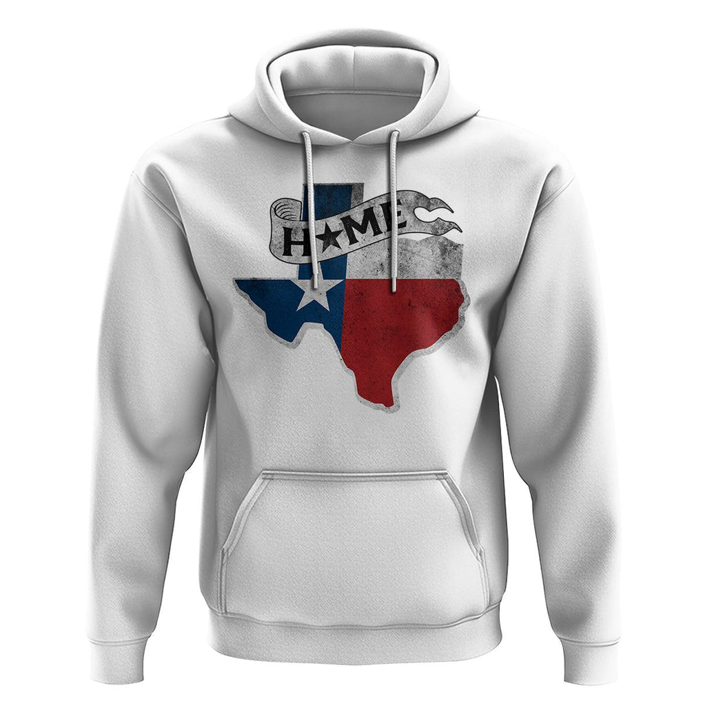 Texas Home State Map Distressed Flag Hoodie TS09 White Print Your Wear