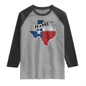 Texas Home State Map Distressed Flag Raglan Shirt TS09 Sport Gray Black Print Your Wear