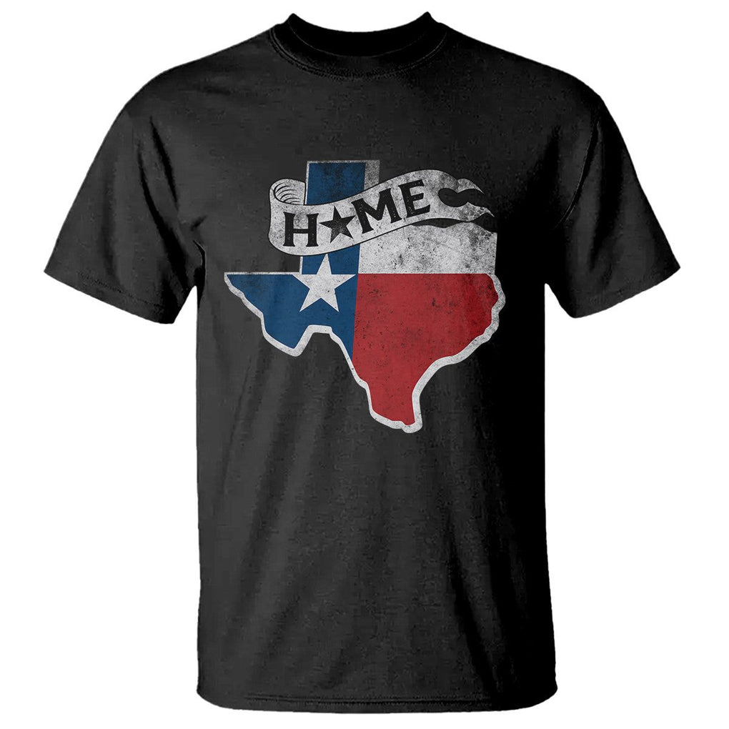 Texas Home State Map Distressed Flag T Shirt TS09 Black Print Your Wear