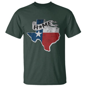 Texas Home State Map Distressed Flag T Shirt TS09 Dark Forest Green Print Your Wear