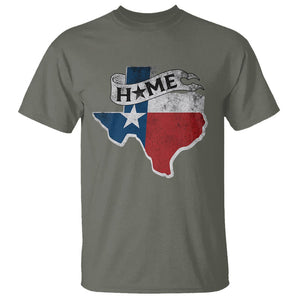 Texas Home State Map Distressed Flag T Shirt TS09 Military Green Print Your Wear