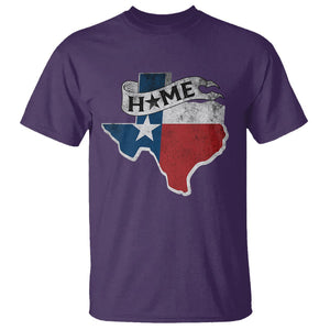 Texas Home State Map Distressed Flag T Shirt TS09 Purple Print Your Wear