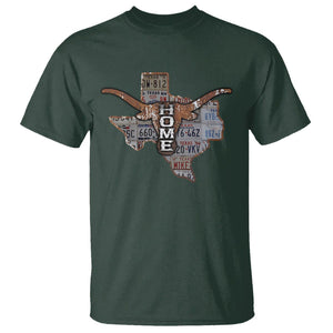 Texas Home T Shirt Vintage State Map TX Longhorn TS09 Dark Forest Green Print Your Wear