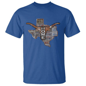 Texas Home T Shirt Vintage State Map TX Longhorn TS09 Royal Blue Print Your Wear