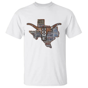 Texas Home T Shirt Vintage State Map TX Longhorn TS09 White Print Your Wear