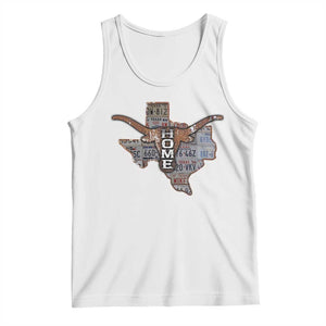 Texas Home Tank Top Vintage State Map TX Longhorn TS09 White Print Your Wear
