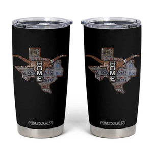 Texas Home Tumbler Cup Vintage State Map TX Longhorn TS09 Black Print Your Wear