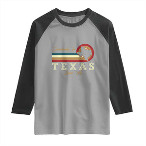 Retro Somebody In Texas Loves Me Raglan Shirt TS09 Sport Gray Black Print Your Wear