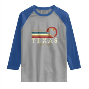 Retro Somebody In Texas Loves Me Raglan Shirt TS09 Sport Gray Royal Print Your Wear