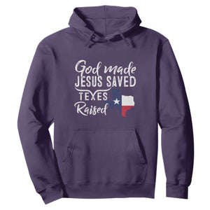 God Made Jesus Saved Texas Raised Hoodie TS09 Purple Print Your Wear