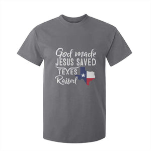 God Made Jesus Saved Texas Raised T Shirt For Kid TS09 Charcoal Print Your Wear