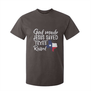 God Made Jesus Saved Texas Raised T Shirt For Kid TS09 Dark Chocolate Print Your Wear