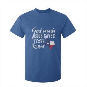 God Made Jesus Saved Texas Raised T Shirt For Kid TS09 Royal Blue Print Your Wear