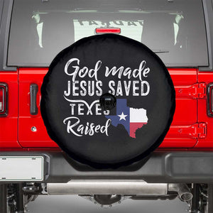 God Made Jesus Saved Texas Raised Spare Tire Cover TS09 Black Print Your Wear