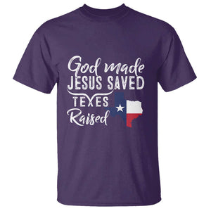 God Made Jesus Saved Texas Raised T Shirt TS09 Purple Print Your Wear