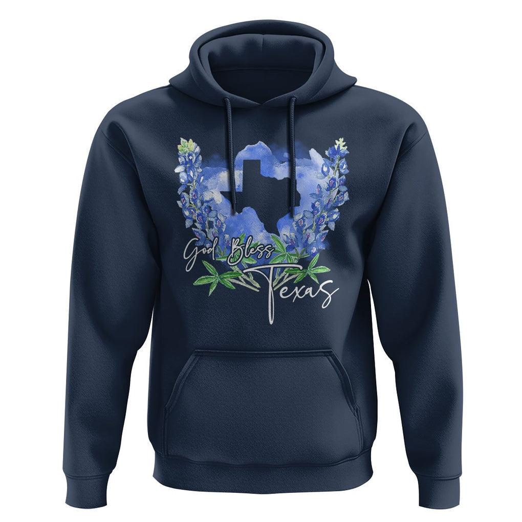God Bless Texas Bluebonnet Hoodie TS09 Navy Print Your Wear