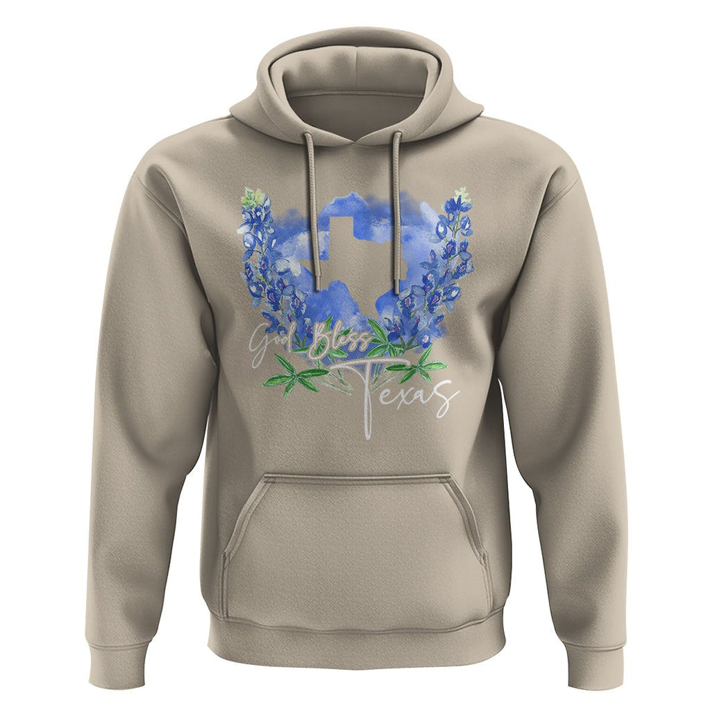 God Bless Texas Bluebonnet Hoodie TS09 Sand Print Your Wear