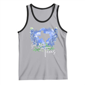 God Bless Texas Bluebonnet Tank Top TS09 Athletic Heather Black Print Your Wear