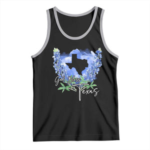 God Bless Texas Bluebonnet Tank Top TS09 Black Athletic Heather Print Your Wear