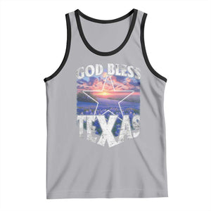 Bluebonnet Field God Bless Texas Tank Top TS09 Athletic Heather Black Print Your Wear