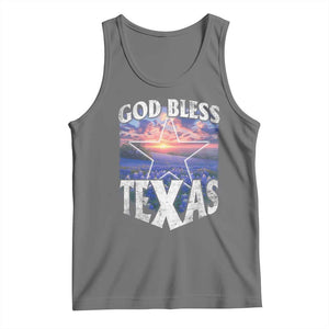 Bluebonnet Field God Bless Texas Tank Top TS09 Black Heather Print Your Wear