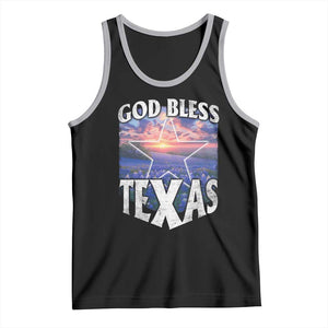 Bluebonnet Field God Bless Texas Tank Top TS09 Black Athletic Heather Print Your Wear