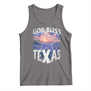 Bluebonnet Field God Bless Texas Tank Top TS09 Deep Heather Print Your Wear