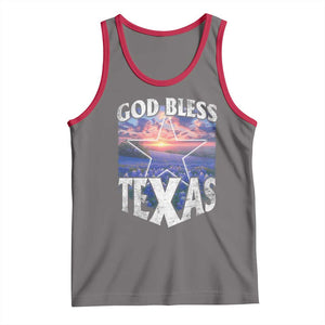 Bluebonnet Field God Bless Texas Tank Top TS09 Deep Heather Red Print Your Wear