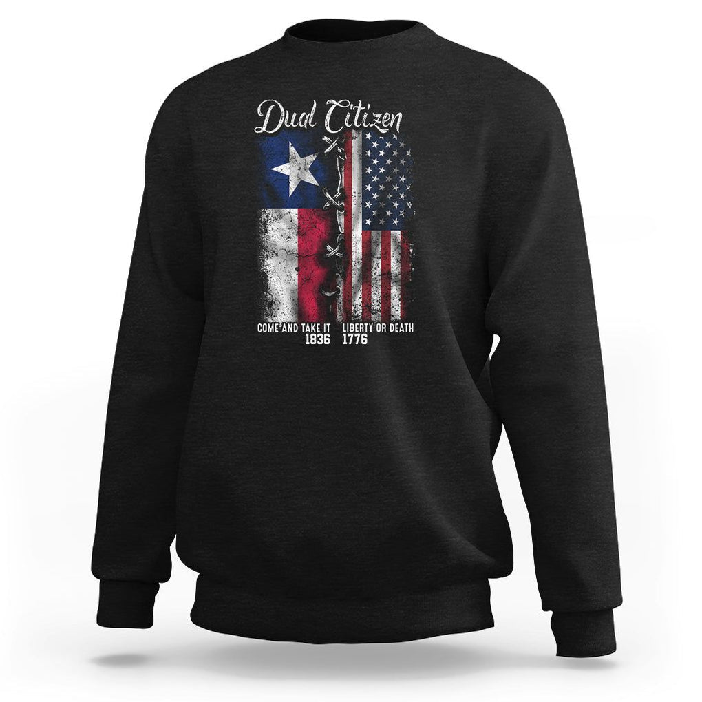 Dual Citizen Texan American Sweatshirt TS09 Black Print Your Wear