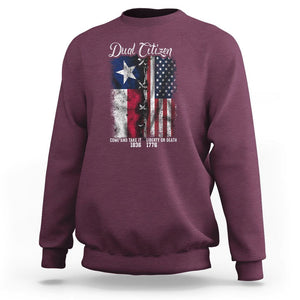 Dual Citizen Texan American Sweatshirt TS09 Maroon Print Your Wear