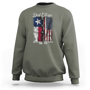 Dual Citizen Texan American Sweatshirt TS09 Military Green Print Your Wear