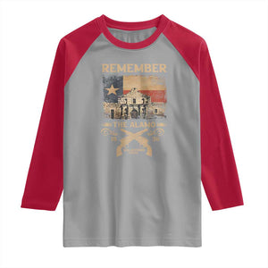 Texas Raglan Shirt Remember The Alamo San Antonio 1836 TS09 Sport Gray Red Print Your Wear