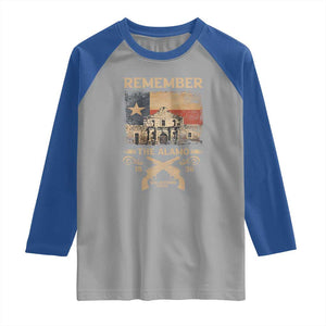 Texas Raglan Shirt Remember The Alamo San Antonio 1836 TS09 Sport Gray Royal Print Your Wear