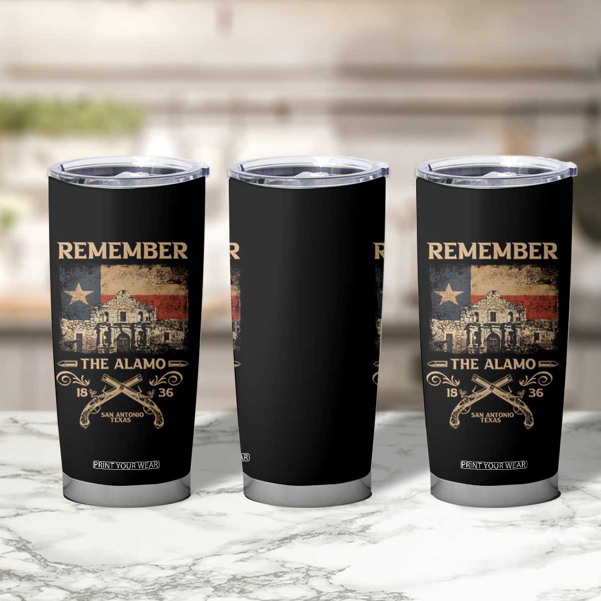 Texas Tumbler Cup Remember The Alamo San Antonio 1836 TS09 Print Your Wear