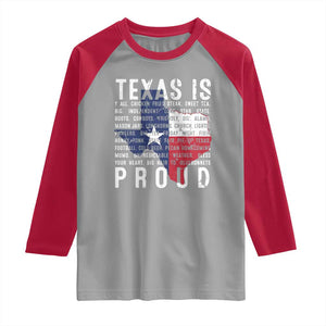 Texas Raglan Shirt Proud Taxan List Of Words That Describe Texas TS09 Sport Gray Red Print Your Wear