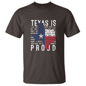 Texas T Shirt Proud Taxan List Of Words That Describe Texas TS09 Dark Chocolate Print Your Wear