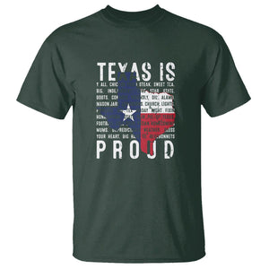 Texas T Shirt Proud Taxan List Of Words That Describe Texas TS09 Dark Forest Green Print Your Wear