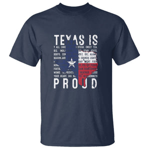 Texas T Shirt Proud Taxan List Of Words That Describe Texas TS09 Navy Print Your Wear