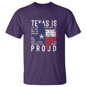 Texas T Shirt Proud Taxan List Of Words That Describe Texas TS09 Purple Print Your Wear