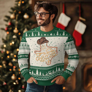 It's Better In Texas Retro Western Cowboy Ugly Christmas Sweater TS09 Green Print Your Wear