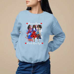 Puerto Rico Sweatshirt Puerto Rican Style Fashion Boricua Queen Women TS09 Light Blue Print Your Wear