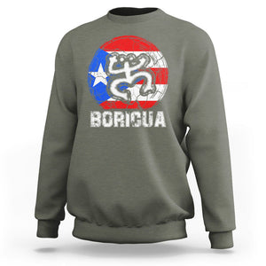 Puerto Rico Boricua Coqui Sweatshirt TS09 Military Green Print Your Wear