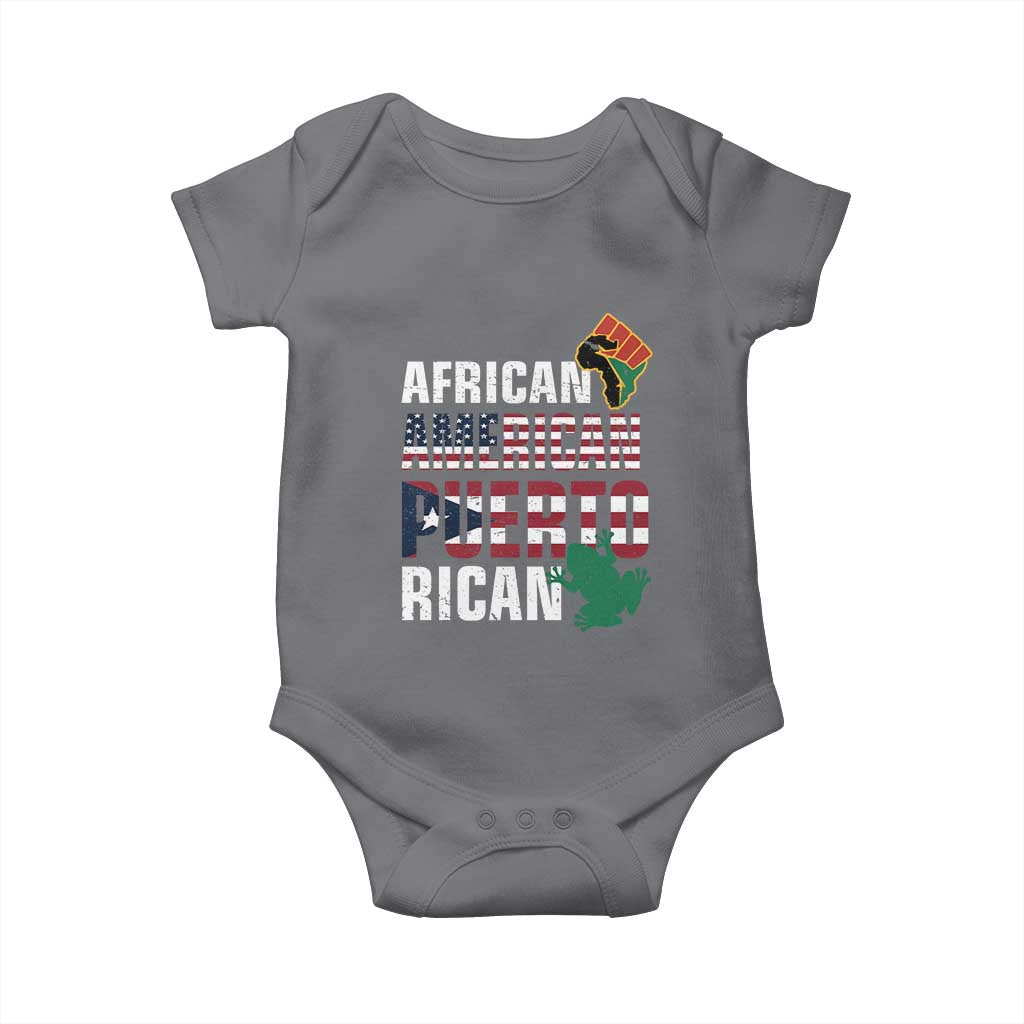 African American Puerto Rican Pride Baby Onesie TS09 Charcoal Print Your Wear