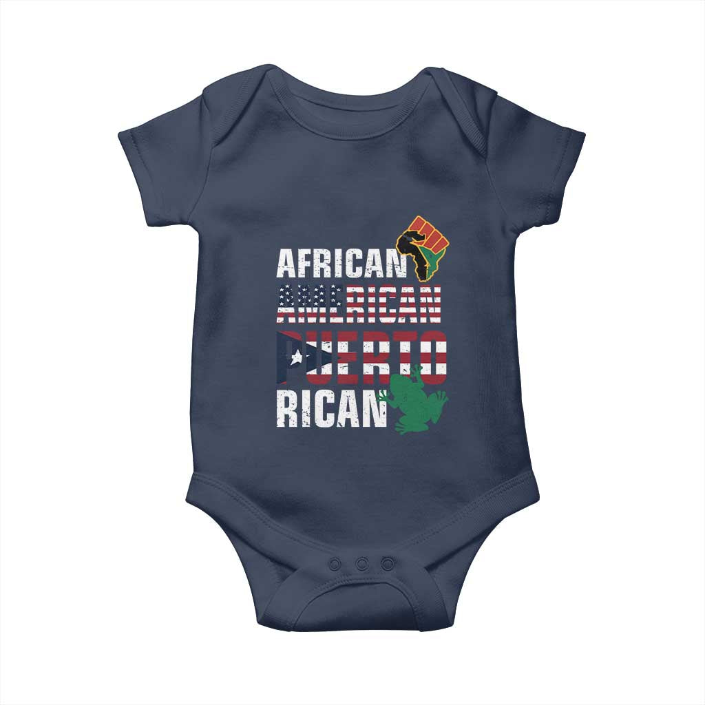 African American Puerto Rican Pride Baby Onesie TS09 Navy Print Your Wear