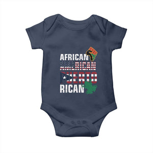 African American Puerto Rican Pride Baby Onesie TS09 Navy Print Your Wear