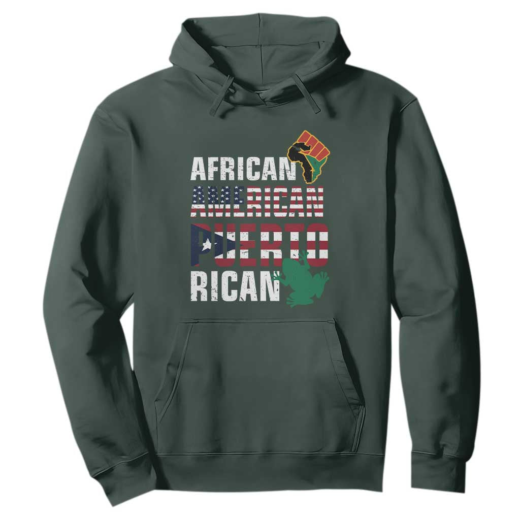 African American Puerto Rican Coqui Hoodie TS09 Dark Forest Green Print Your Wear